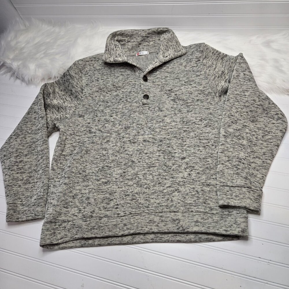 H2H Men's Pullover Sweater Sweatshirt Long Sleeve Tan Gray 3XL Soft Comfort Warm